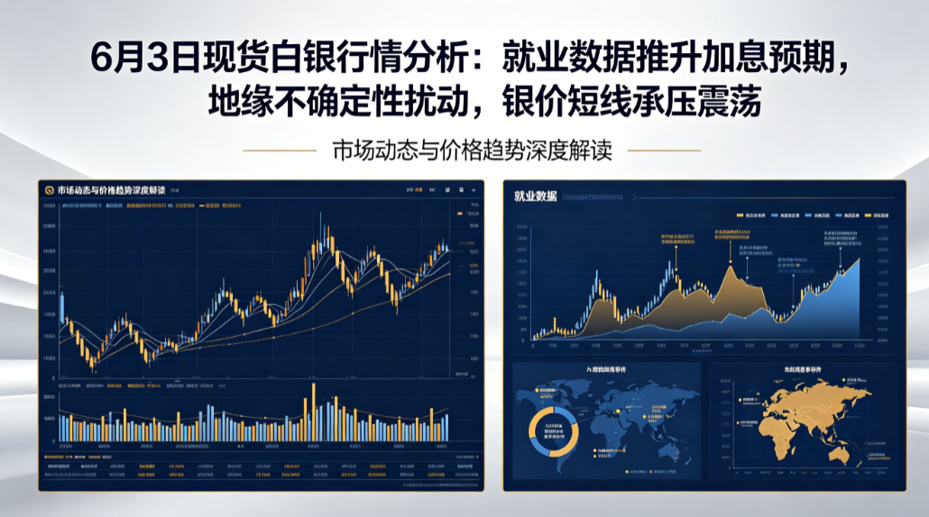 6 月 3 日现货白银行情分析：就业数据推升加息预期，地缘不确定性扰动，银价短线承压震荡